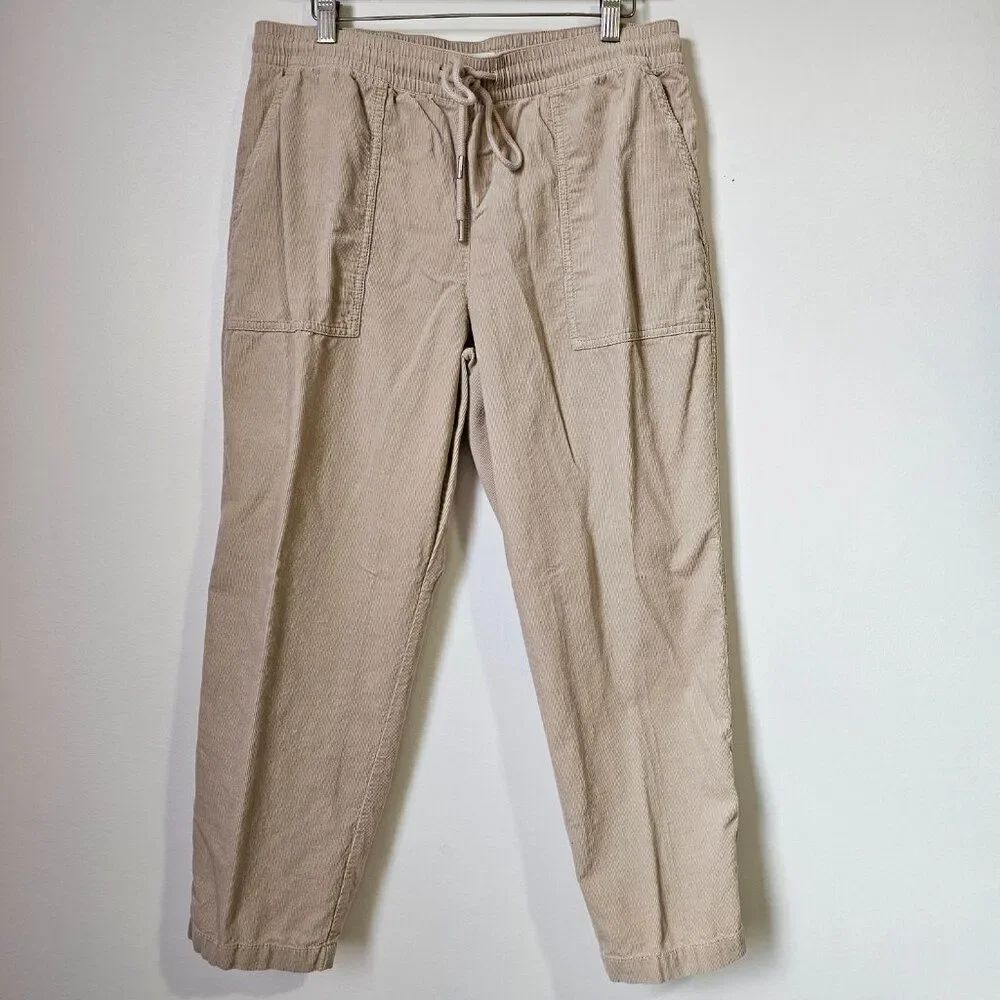 EUC LOFT TAN CORDUROY PANTS DRAWSTRING SIZE M